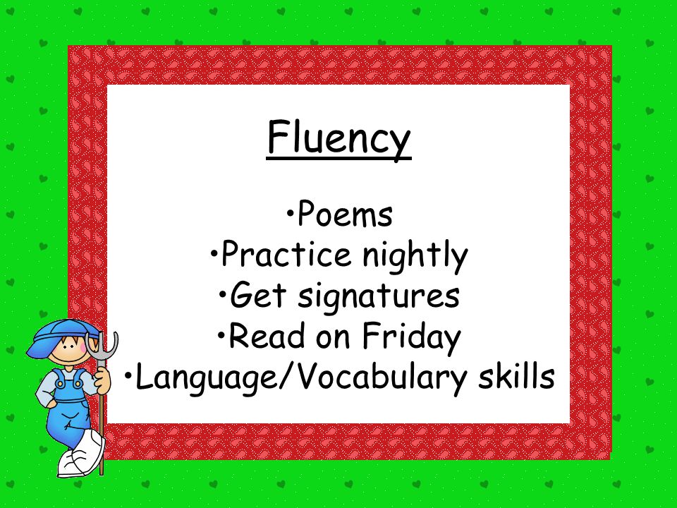 Language/Vocabulary skills