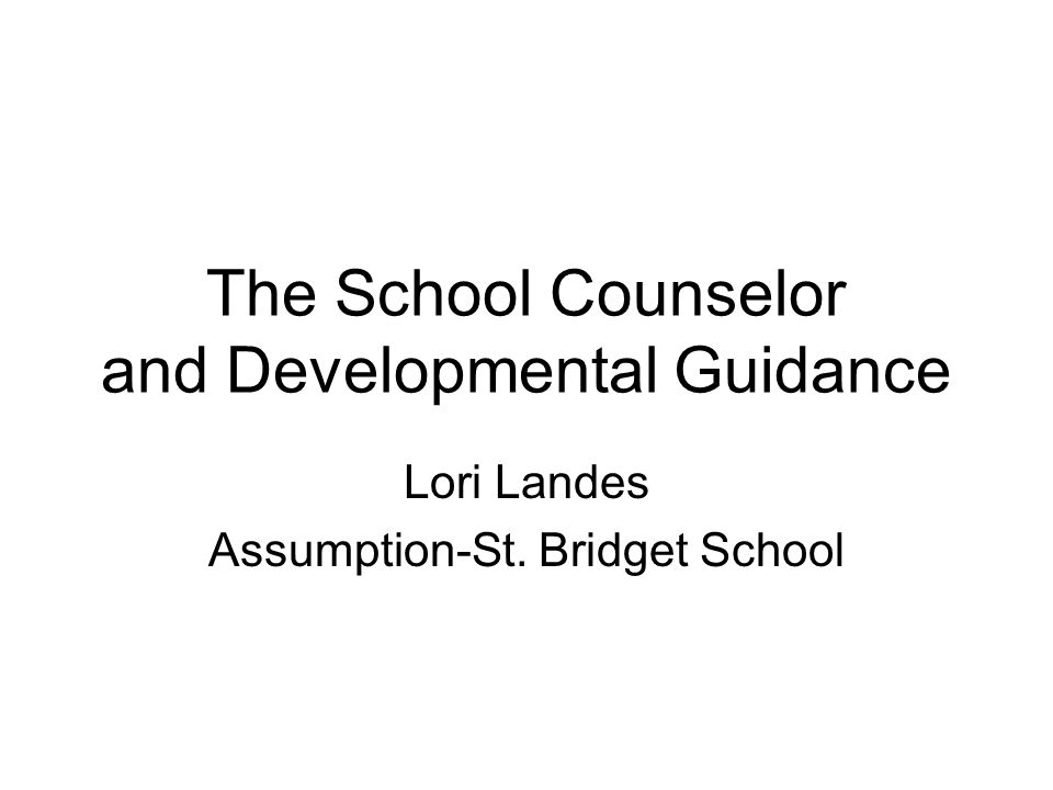 The School Counselor and Developmental Guidance