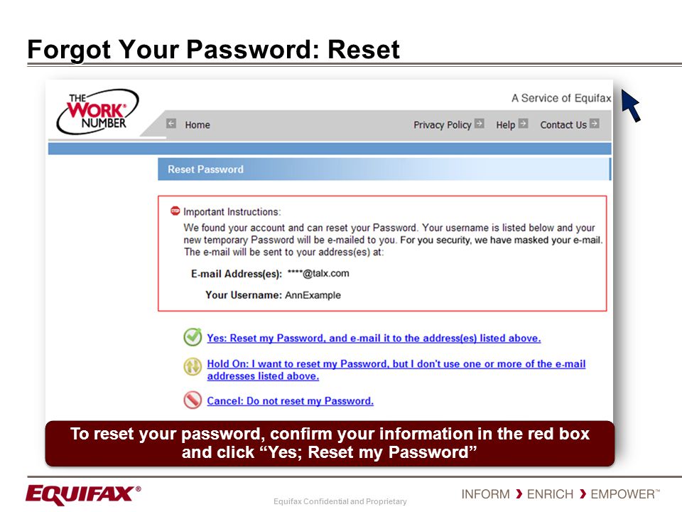 Forgot Your Password: Reset
