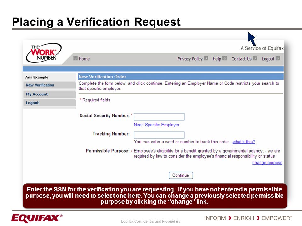 Placing a Verification Request