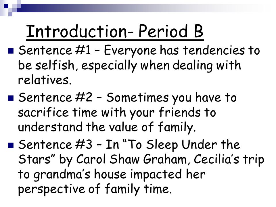 Introduction- Period B