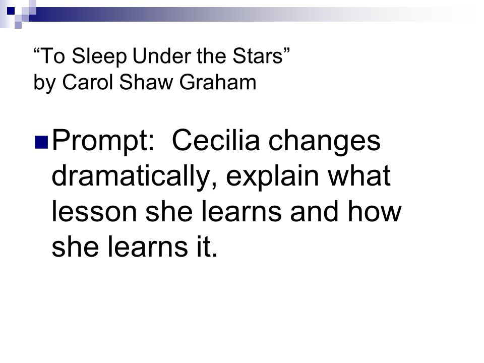 To Sleep Under the Stars by Carol Shaw Graham