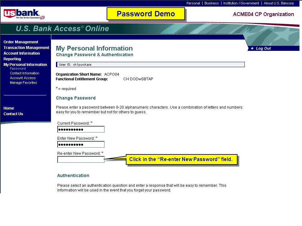 Password Demo Password Demo