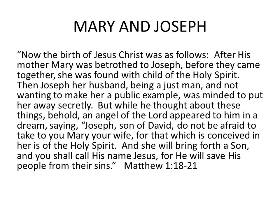 MARY AND JOSEPH