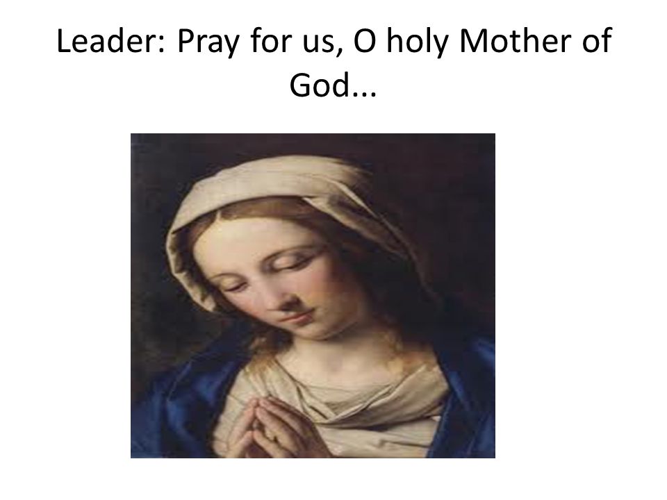 Leader: Pray for us, O holy Mother of God...