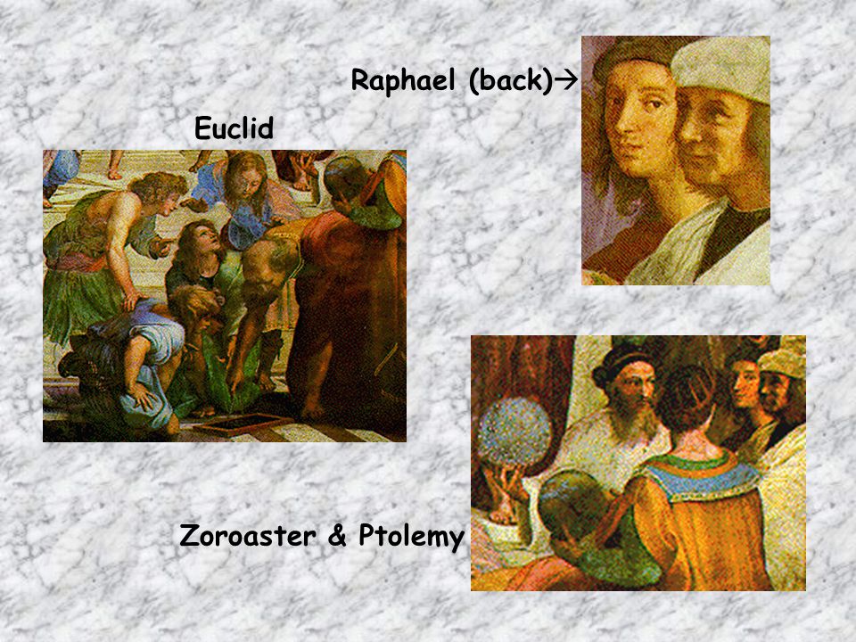 Raphael (back) Euclid Zoroaster & Ptolemy
