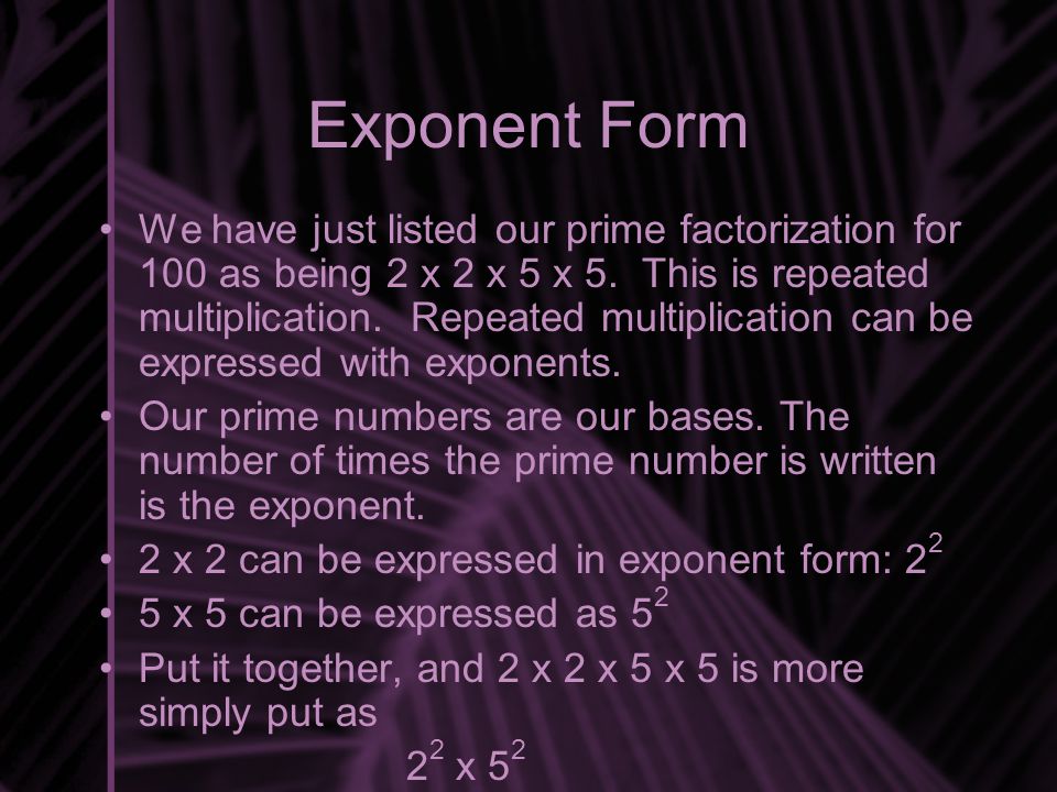 Exponent Form