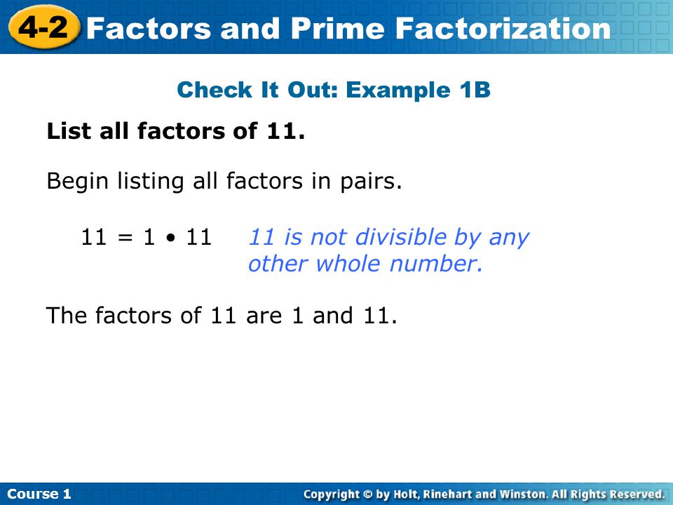 Factors and Prime Factorization