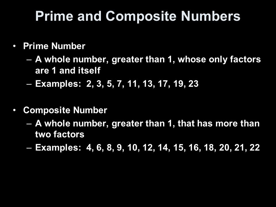 Prime and Composite Numbers