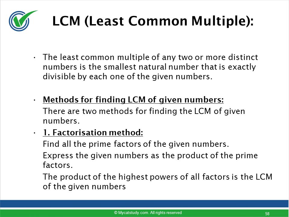 LCM (Least Common Multiple):