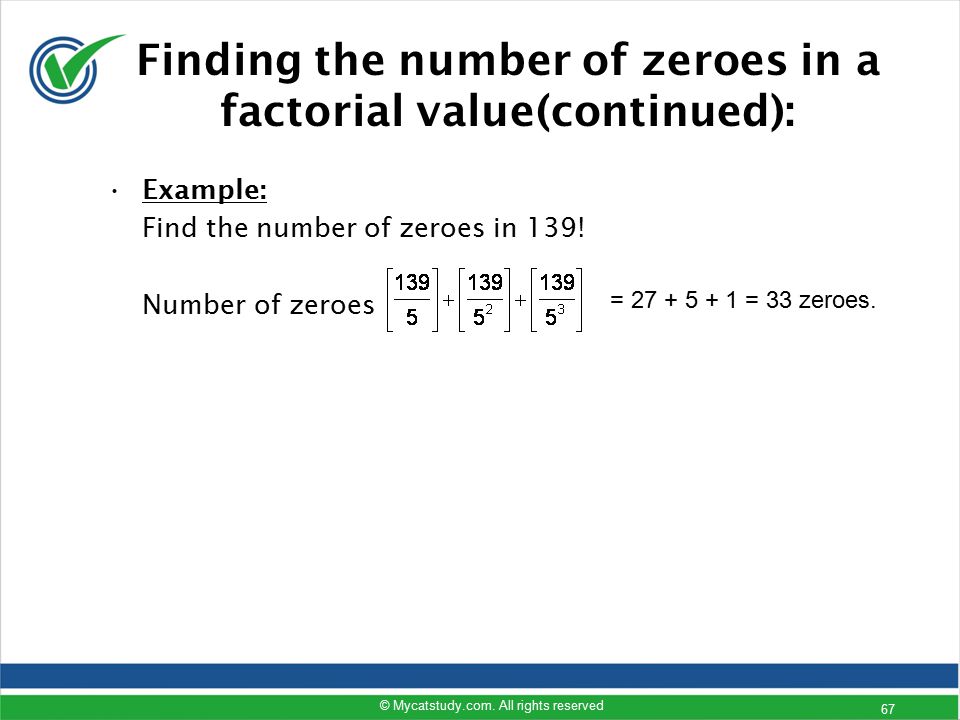 Finding the number of zeroes in a factorial value(continued):