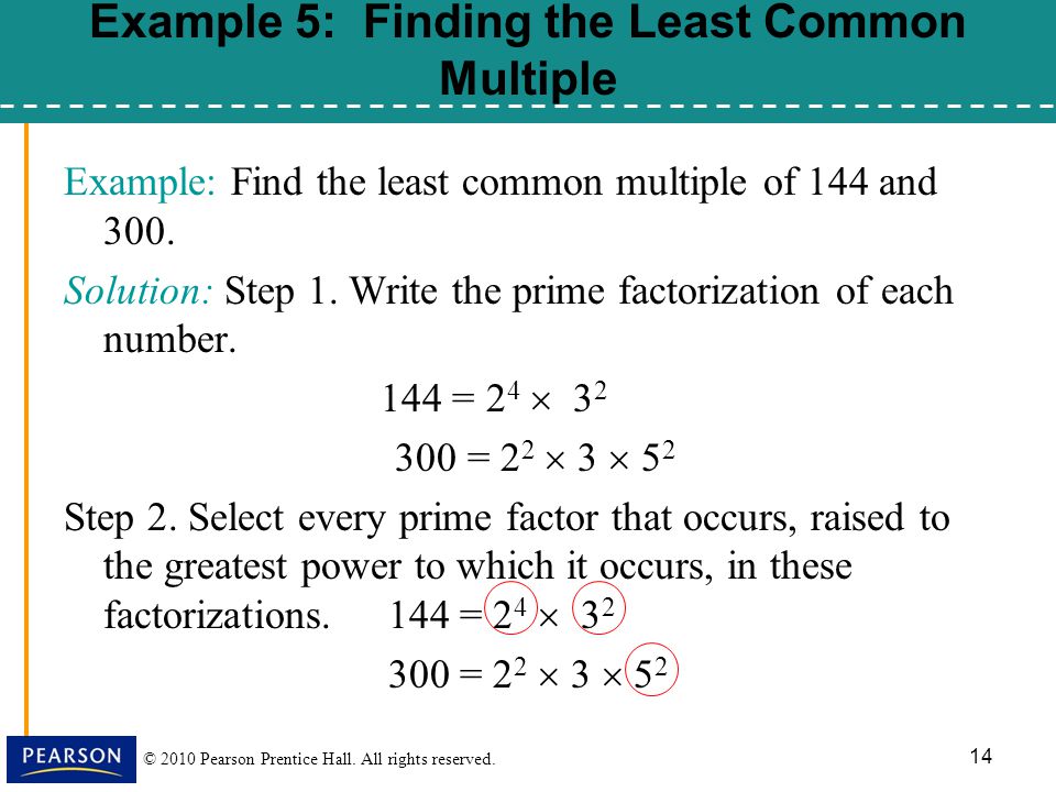 Example 5: Finding the Least Common Multiple