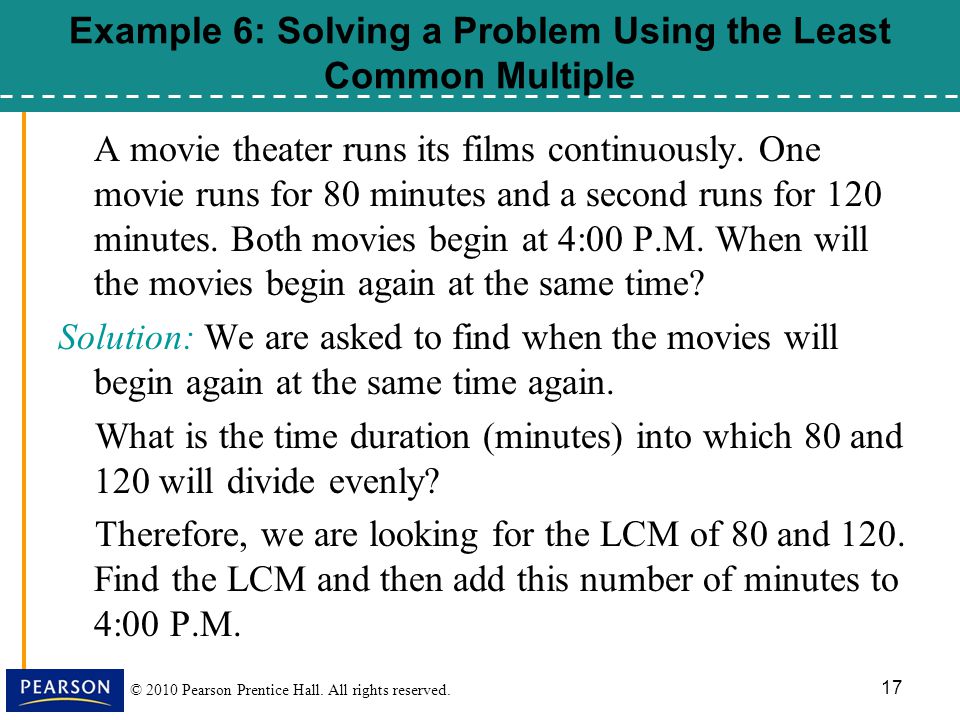 Example 6: Solving a Problem Using the Least Common Multiple