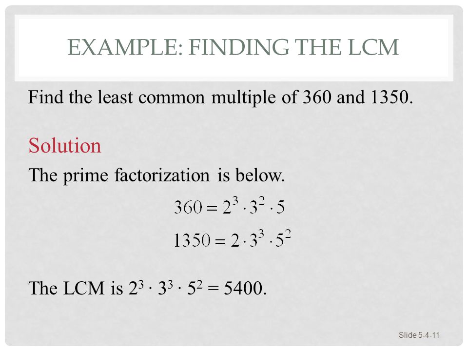 Example: Finding the LCM