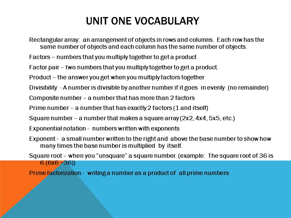 Unit One Vocabulary