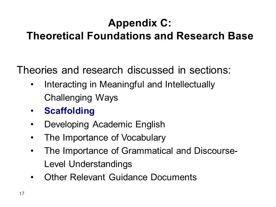 Appendix C: Theoretical Foundations and Research Base