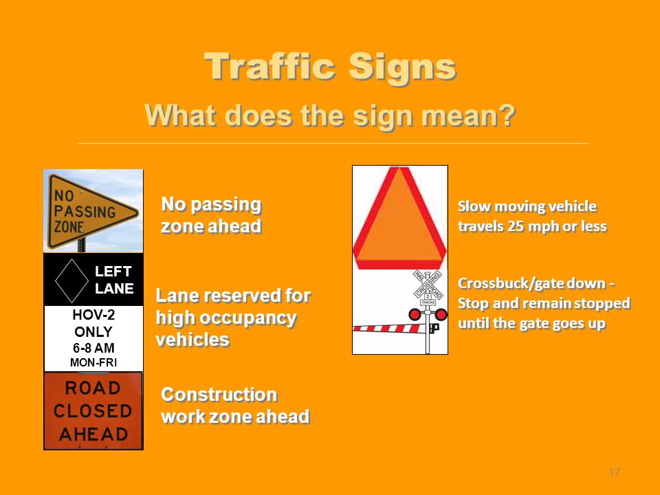 Traffic Signs What does the sign mean No passing zone ahead