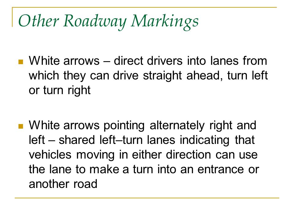Other Roadway Markings