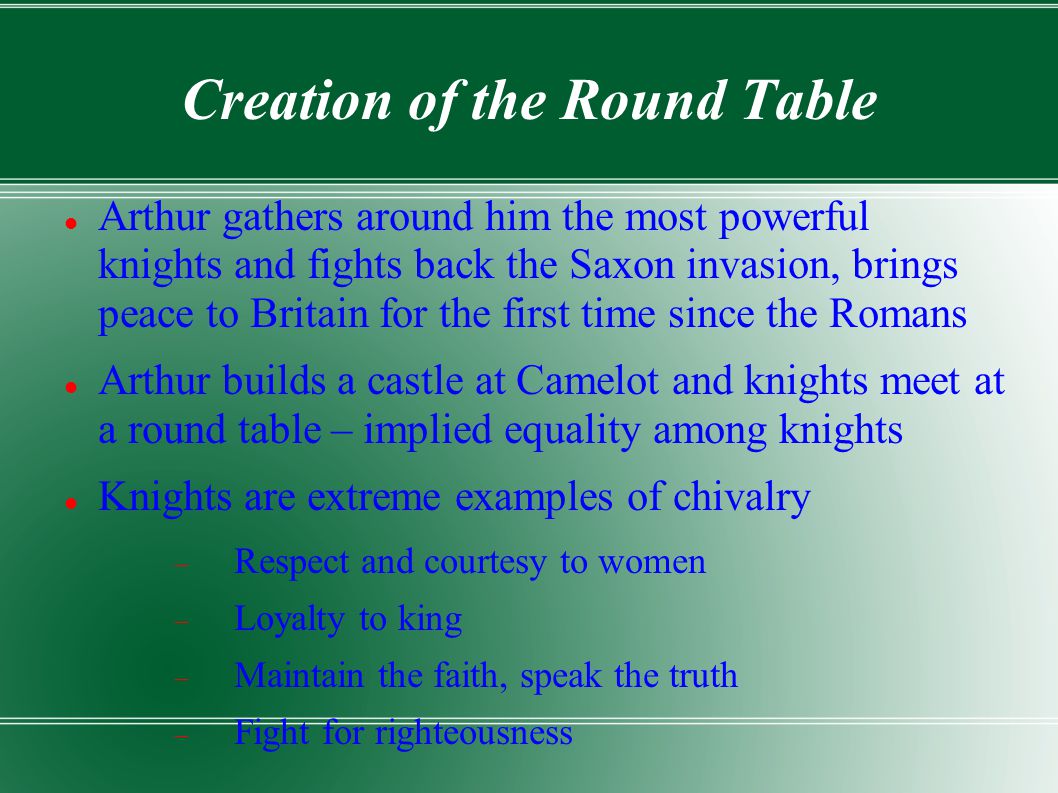Creation of the Round Table