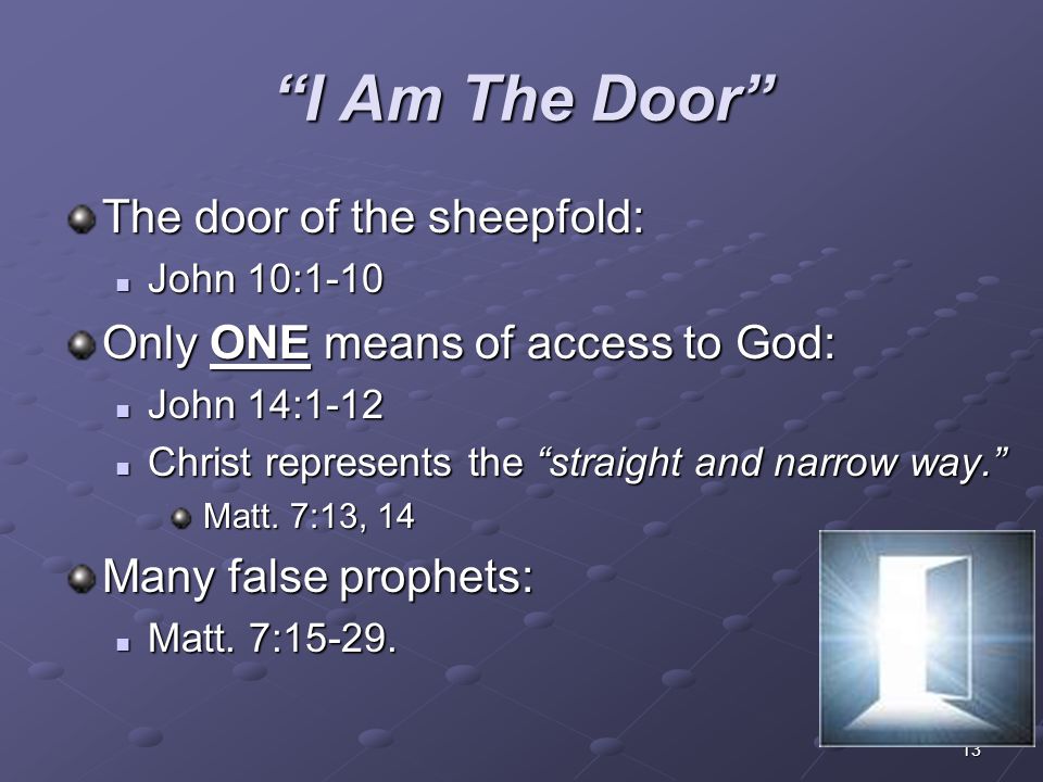 I Am The Door The door of the sheepfold: