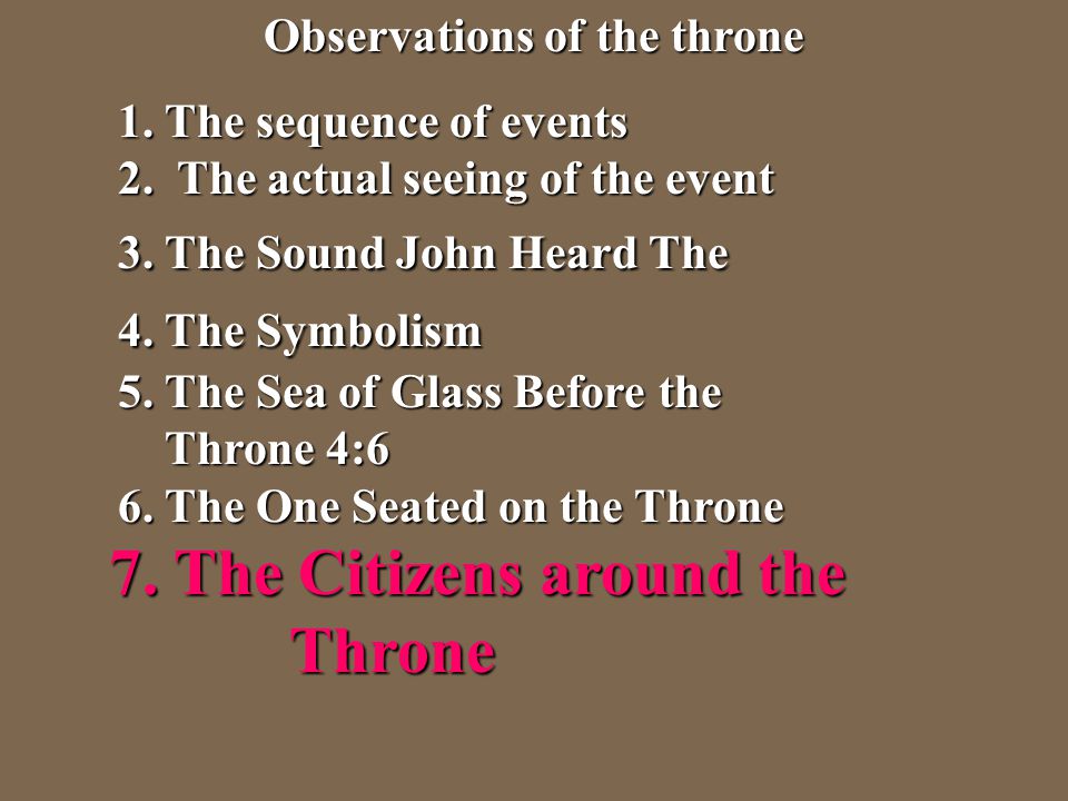 Observations of the throne