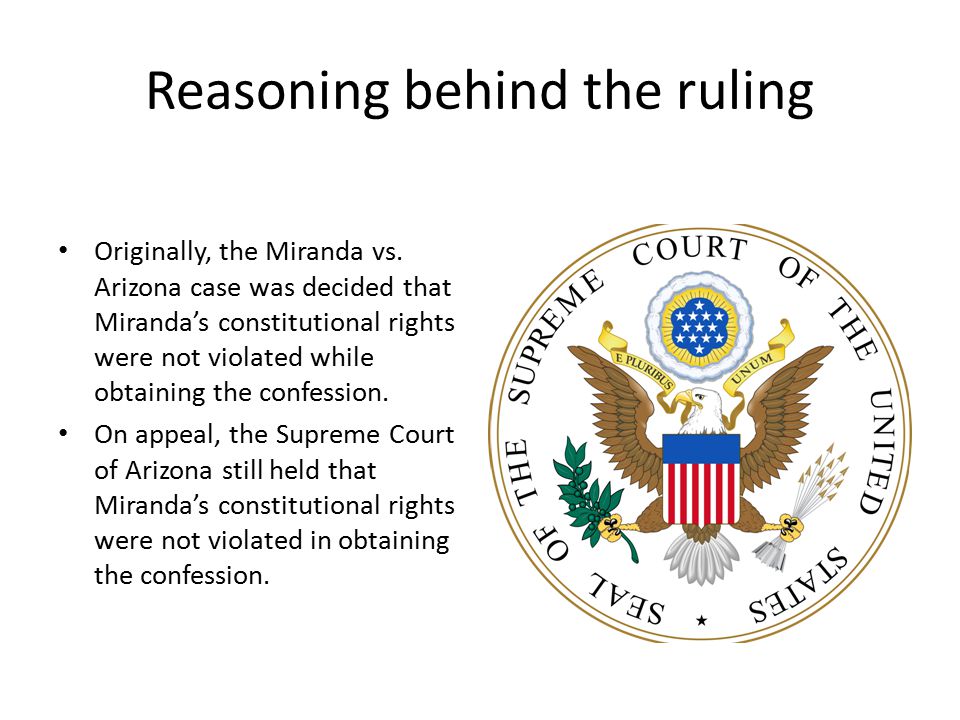 Reasoning behind the ruling