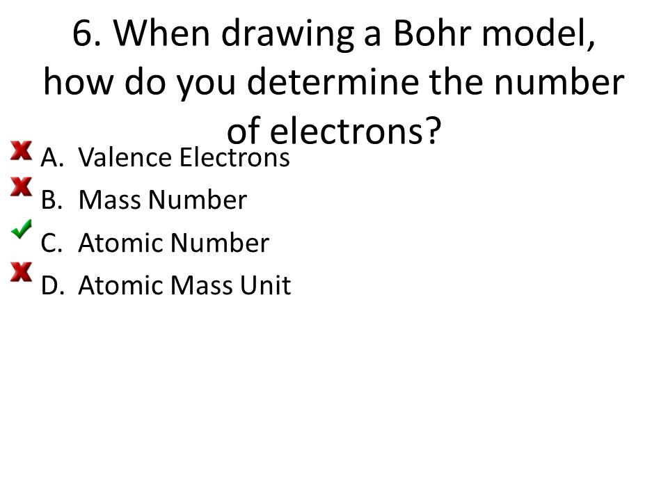 6. When drawing a Bohr model, how do you determine the number of electrons