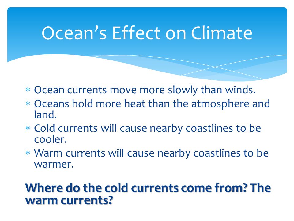 Ocean’s Effect on Climate