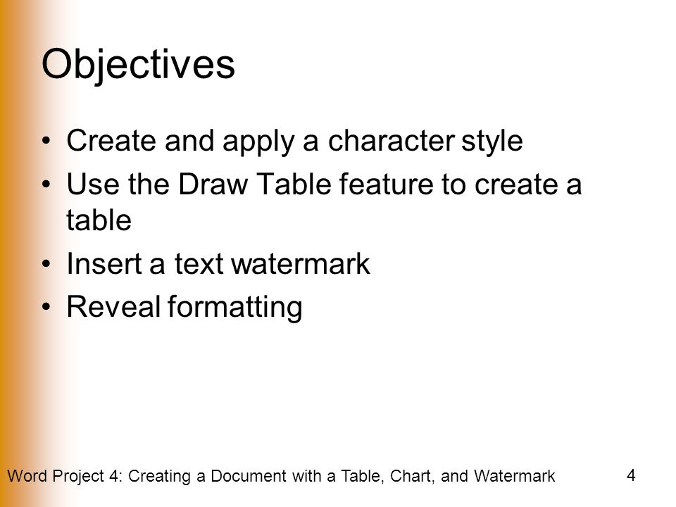 Objectives Create and apply a character style