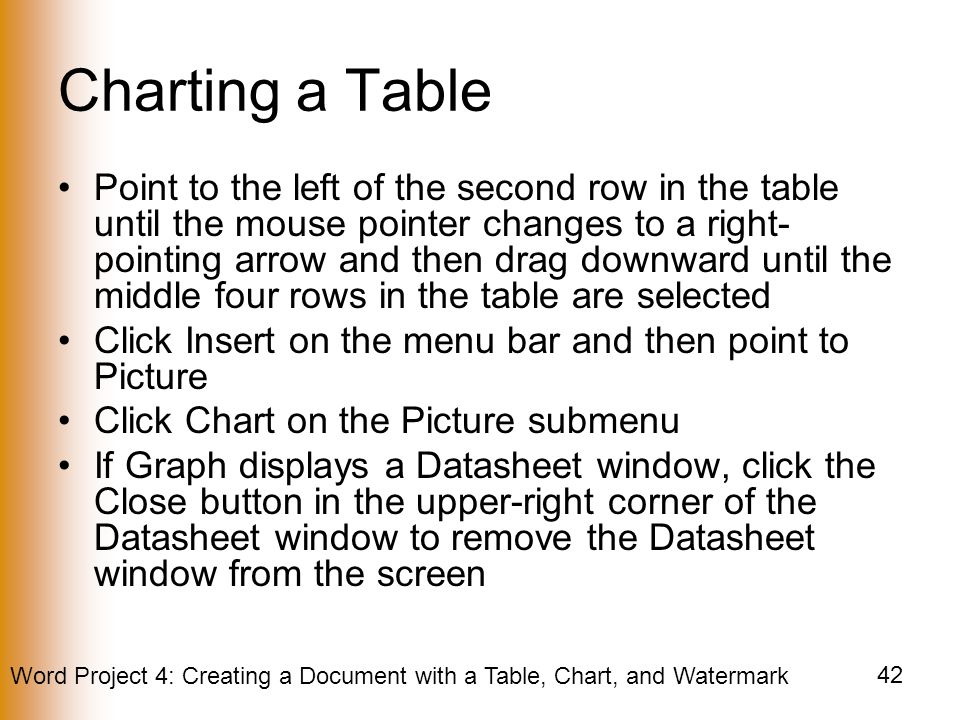 Charting a Table