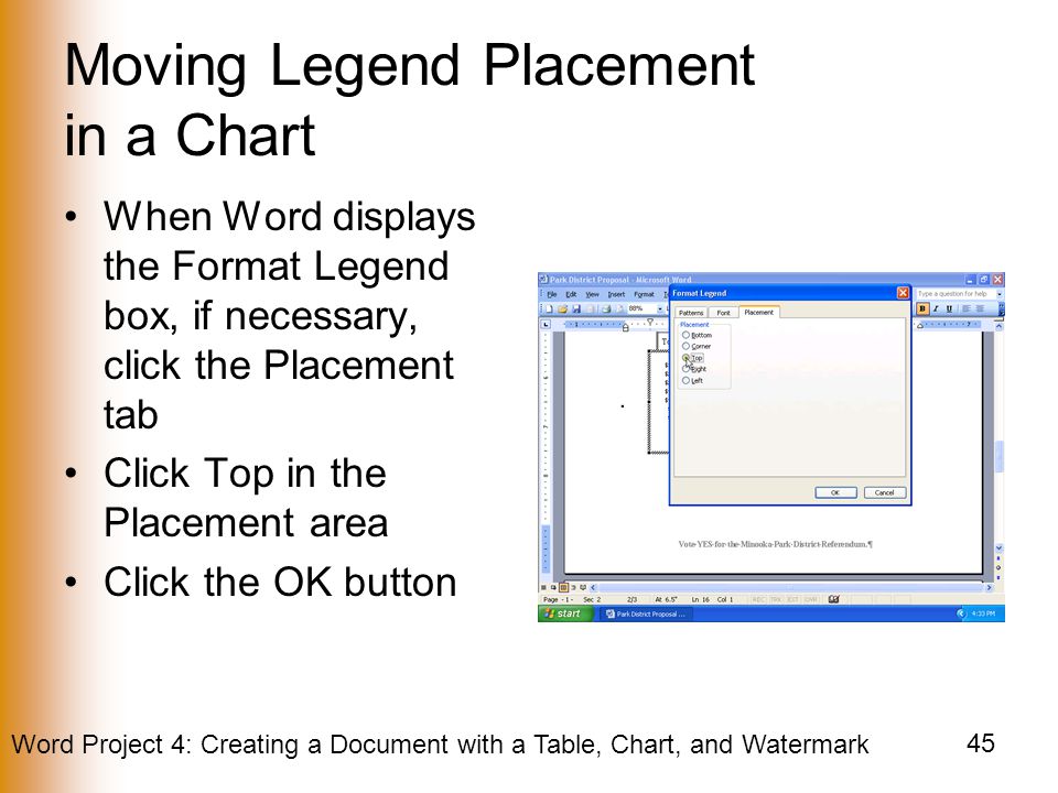 Moving Legend Placement in a Chart