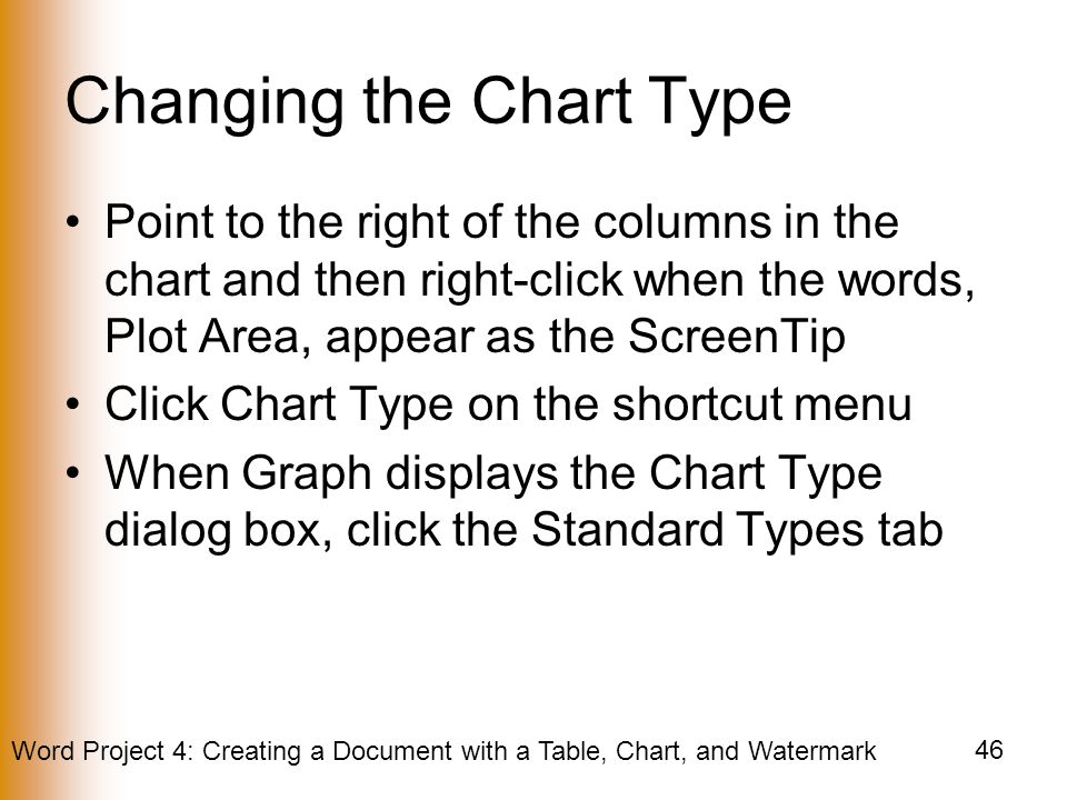 Changing the Chart Type