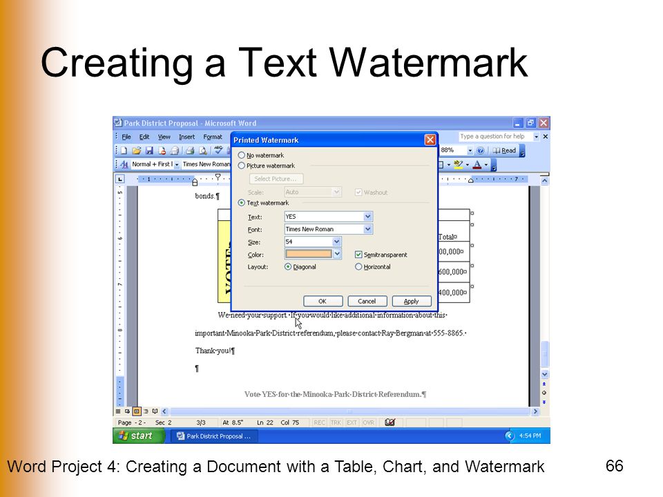 Creating a Text Watermark