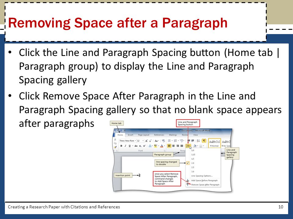Removing Space after a Paragraph