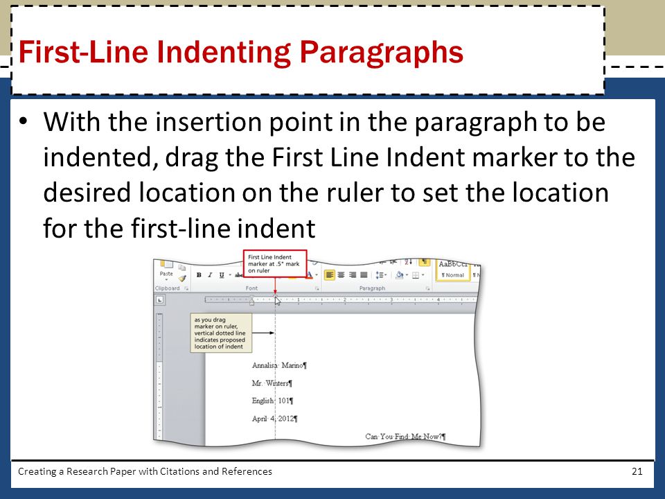 First-Line Indenting Paragraphs