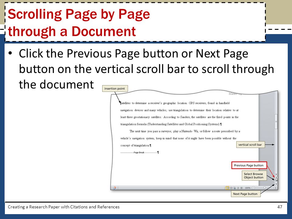Scrolling Page by Page through a Document