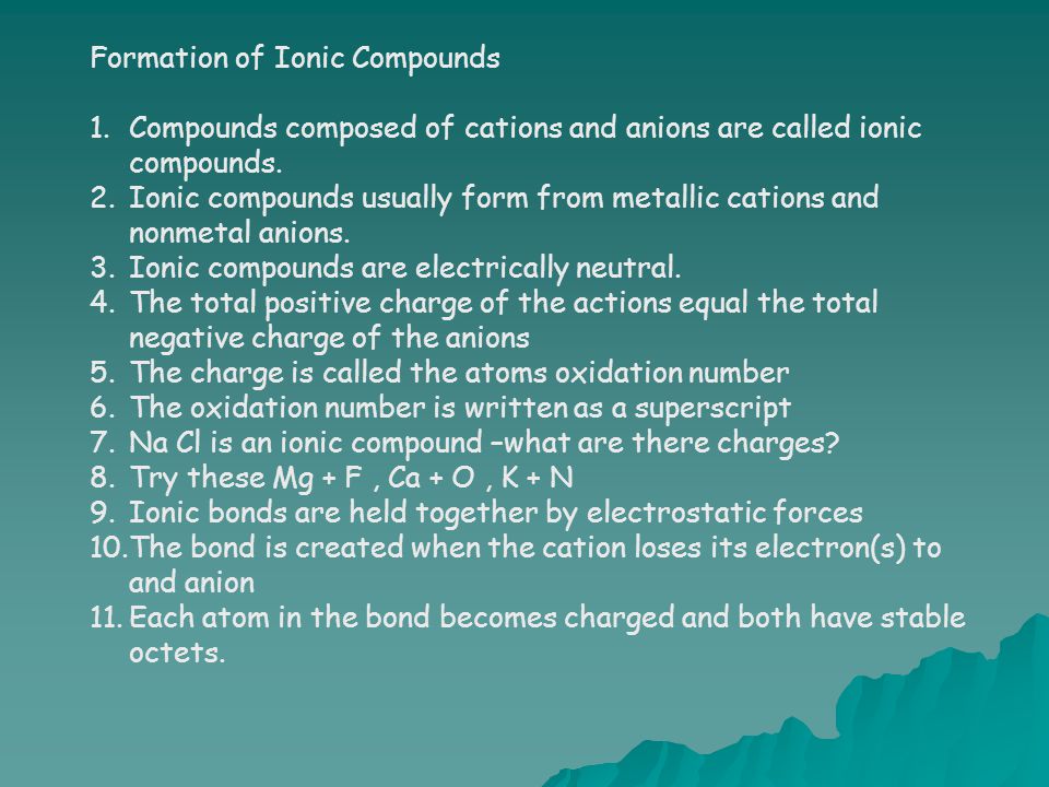 Formation of Ionic Compounds