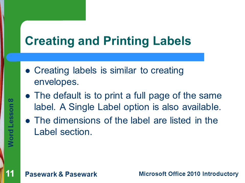 Creating and Printing Labels