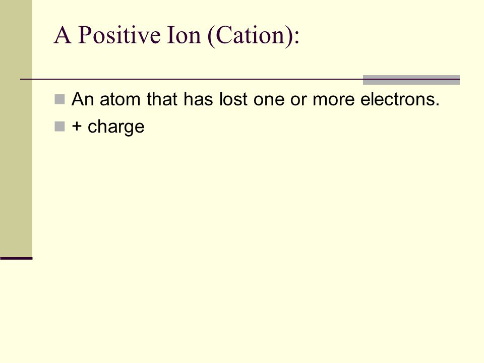 A Positive Ion (Cation):