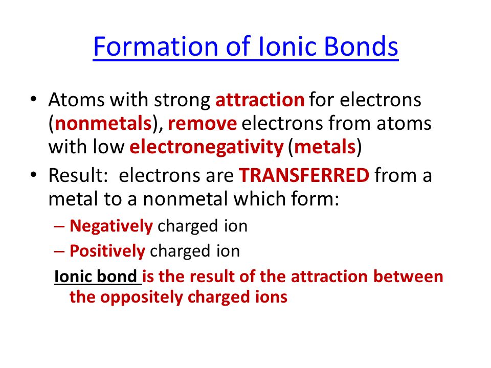 Formation of Ionic Bonds