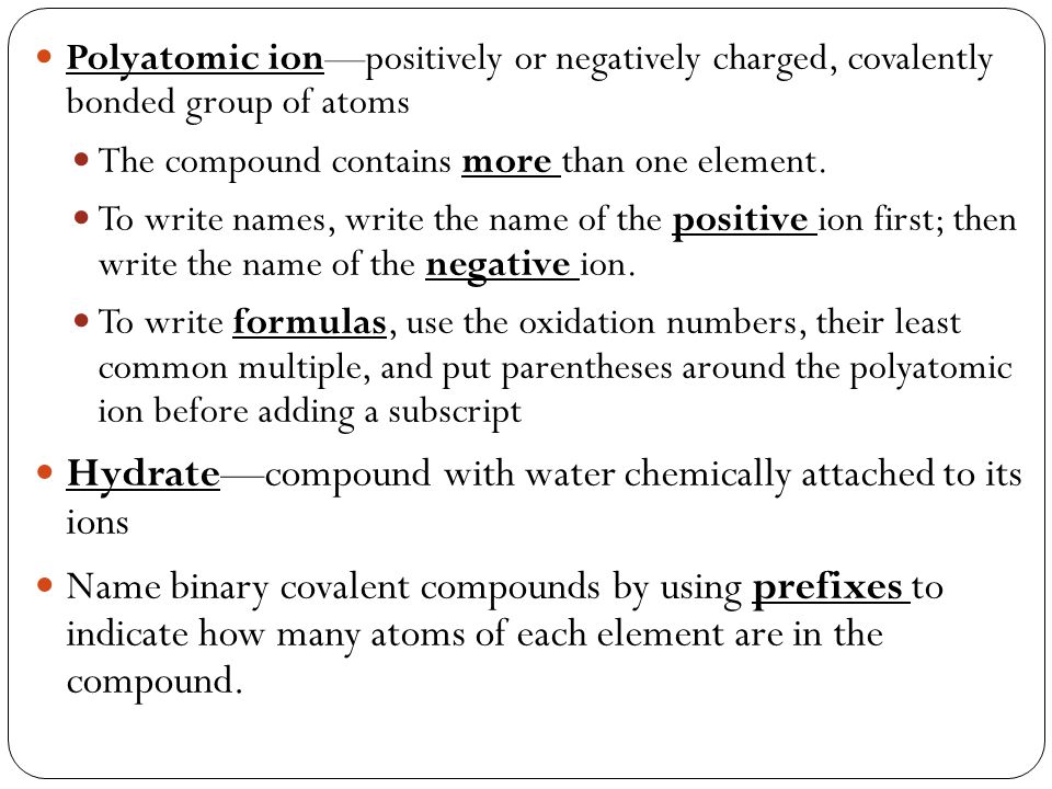 Hydrate—compound with water chemically attached to its ions