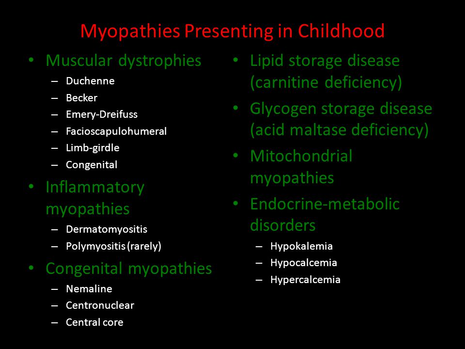 Myopathies Presenting in Childhood