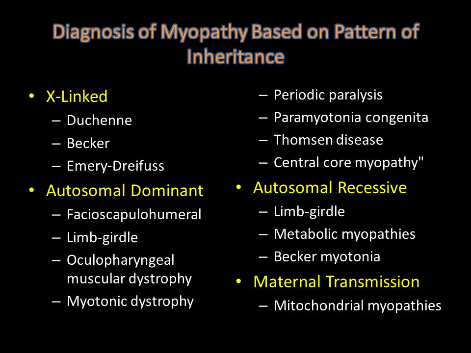 Diagnosis of Myopathy Based on Pattern of Inheritance