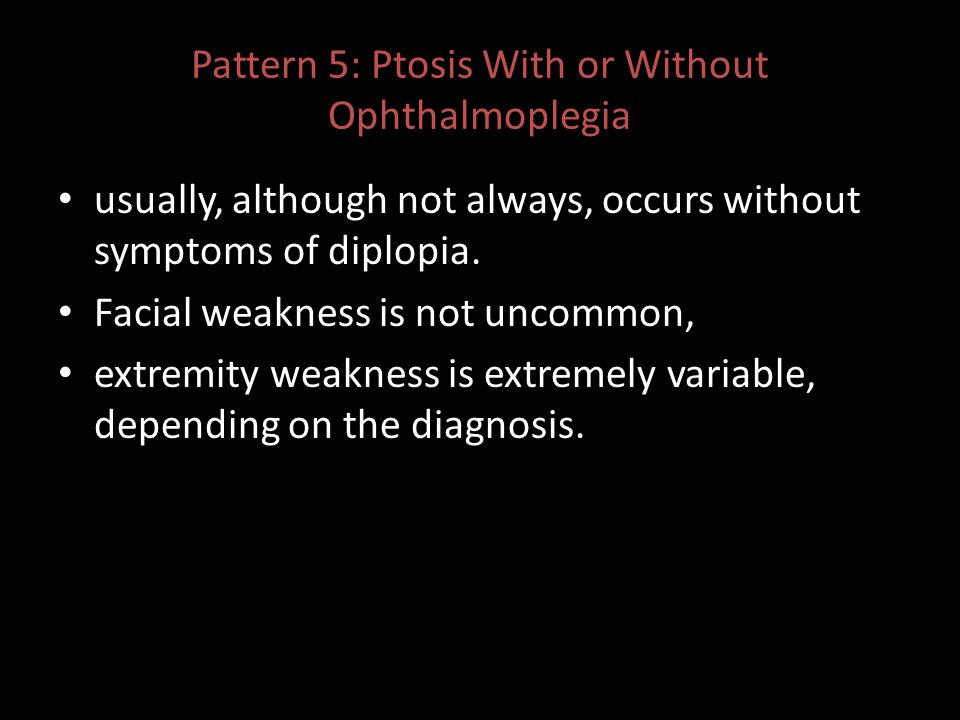 Pattern 5: Ptosis With or Without Ophthalmoplegia