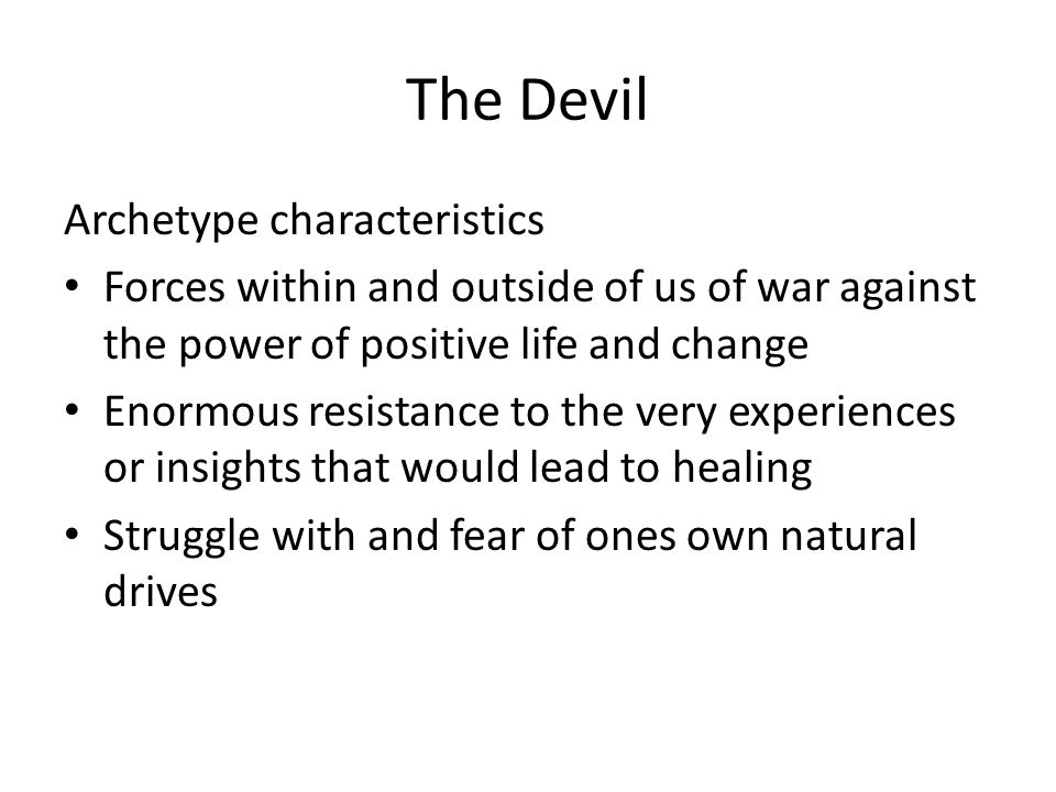 The Devil Archetype characteristics