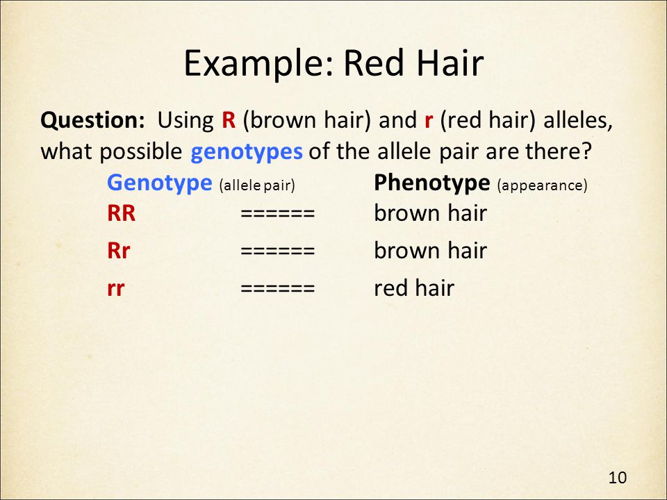 Example: Red Hair