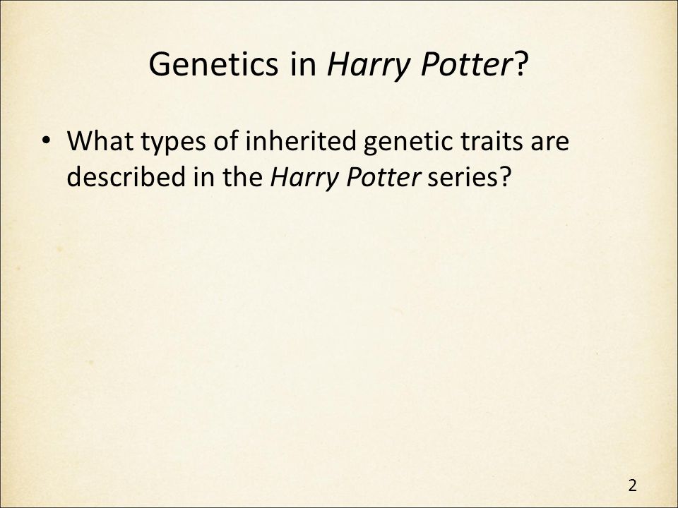 Genetics in Harry Potter