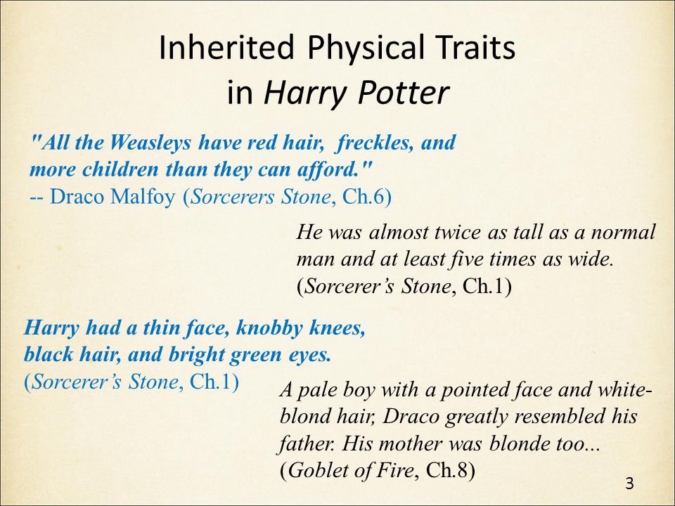 Inherited Physical Traits in Harry Potter