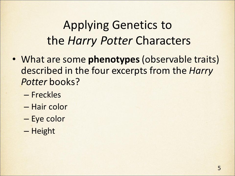 Applying Genetics to the Harry Potter Characters