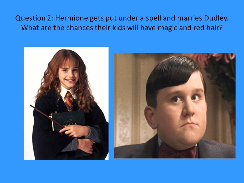 Question 2: Hermione gets put under a spell and marries Dudley